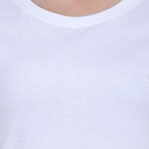 Kawach Antimicrobial Round Neck T-Shirt for Women - White