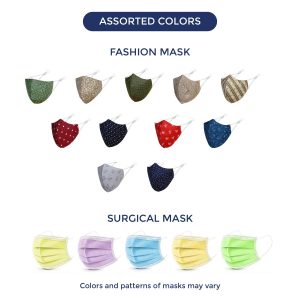 Kawach Combo Pack Double Mask (5 Fashion & 10 Multicolor Surgical)