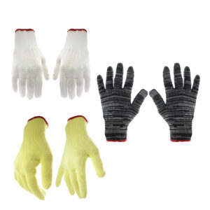 KAWACH Safety Hand Gloves (Combo Pack) Heat and Cut Resistance / Lint Free Gloves / High Performance Aramid Fiber/Cotton Kitchen Gloves (Free Size)
