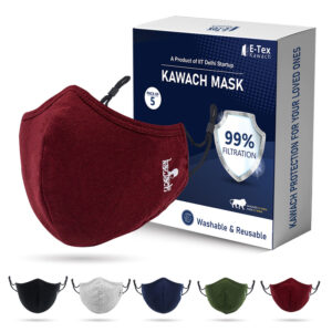 Kawach Mask for Kids (Model: Fashion Pro, Ultra-soft Cotton, Multicolour, Size S and XS)