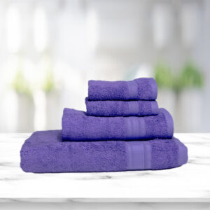Kawach Bamboo Bath Towel Set , Super Absorbent & Soft, Antibacterial, 600 GSM,  1 Bath (Size 75 x150cm)+1 Hand (Size 40 x60cm) +2 Face (Size 30 x30cm) ,Violet