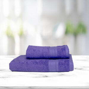 Kawach Bamboo Towel Set , Super Absorbent & Soft, Antibacterial, 600 GSM, 1 Bath (Size 75 x150cm)+1 Hand (Size 40 x60cm) , Violet