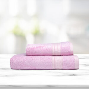 Kawach Bamboo Towel Set , Super Absorbent & Soft, Antibacterial, 600 GSM, 1 Bath (Size 75 x150cm)+1 Hand (Size 40 x60cm) , Soft Pink