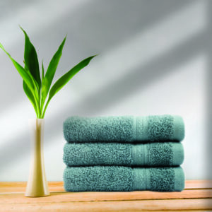 Kawach Bamboo Face Towel, Super Absorbent Soft & Antimicrobial, 600 GSM, Size 30 cm x 30 cm ,Set of 3, Pale Blue